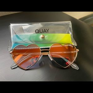 Quay heart shaped pink sunglasses